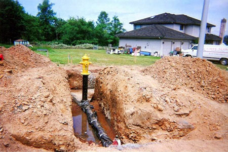 standard fire hydrant assembly is installed